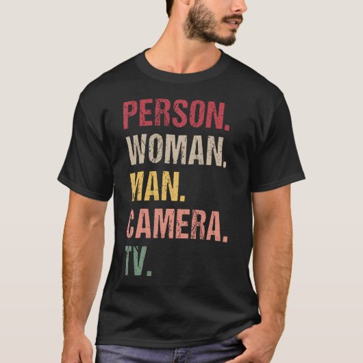 Persoon Vrouw Man Camera Tv. T-shirt (Voorkant)