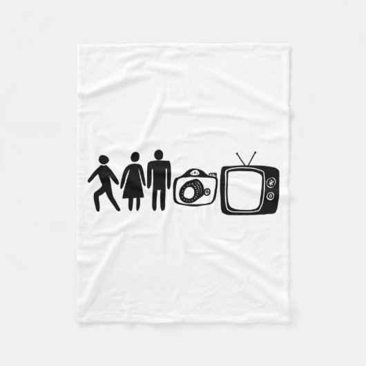 Persoon Vrouw Man Camera Tv T-shirt Fleece Deken (Voorkant)