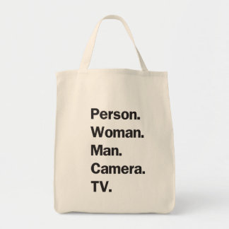 Persoon. Vrouw. Man. Camera. TV. Tote Bag