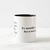 Persoon vrouw man camera tv Trump citeert grappig  Tweekleurige Koffiemok (Center)