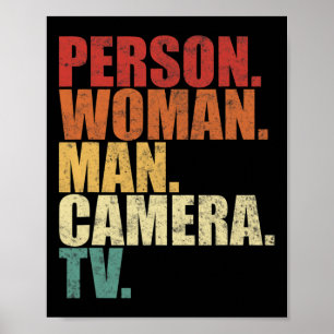 Persoon Vrouw Man Camera Tv Trump Woorden Poster