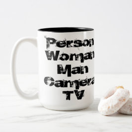 Persoon, vrouw, Man, camera, tv Tweekleurige Koffiemok