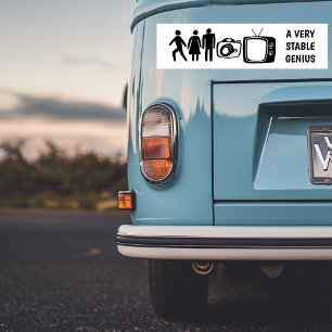 PERSOON Woman Man Camera TV STABLE GENIUS Bumpersticker