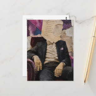 Persoon Zonder Gezicht Mixed Media Collage Briefkaart