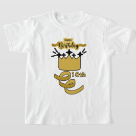 Persoonlijk 10e verjaardag Koning Kroon Ontwerp T-shirt