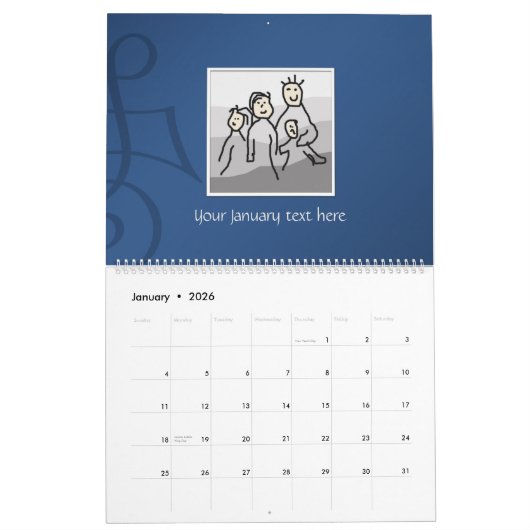 Persoonlijk 13 foto's en aangepaste tekst 20XX Kalender (Jan 2026)