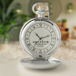 Persoonlijk 15th Wedding Jubileum Pocket Watch Zakhorloge<br><div class="desc">Viel je 15e trouwdag met een roman zakhorloge met roman cijfers. Voeg gewoon je namen en trouwdatum toe</div>