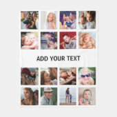 Persoonlijk 16 Photo Collage White Fleece Deken (Voorkant)