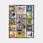 Persoonlijk 18 Foto Collage Modern Trendy Black Fleece Deken (Voorkant)