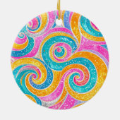 Persoonlijk 1970's vredesteken keramisch ornament (Achterkant)