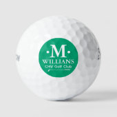 Persoonlijk 1-letter naammonogram GROEN Golfballen (Voorkant)