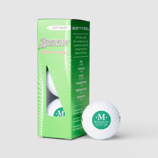 Persoonlijk 1-letter naammonogram GROEN Golfballen (Verpakking)