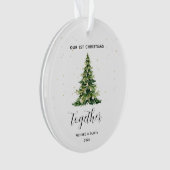 Persoonlijk 1e kerstfeest samen cadeau voor koppel ornament (voorkant)