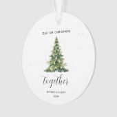 Persoonlijk 1e kerstfeest samen cadeau voor koppel ornament (voorkant)