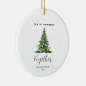 Persoonlijk 1e Kerstmis Samen Koppel Cadeau Keramisch Ornament (Rechts)