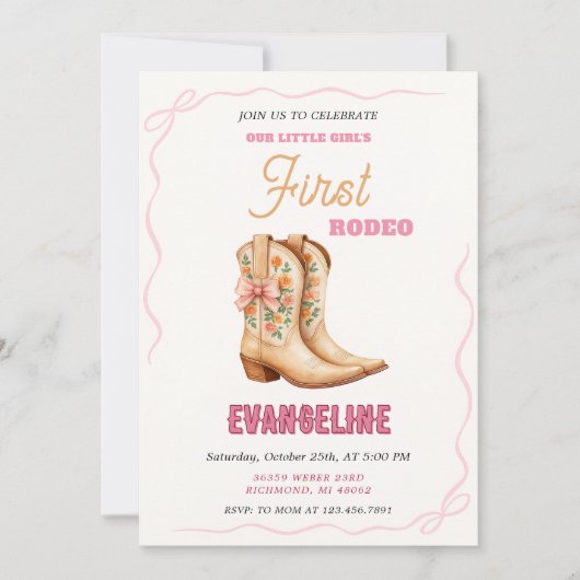 Persoonlijk 1e Rodeo Wild West verjaardagsfeestje Kaart (Voorkant)