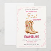 Persoonlijk 1e Rodeo Wild West verjaardagsfeestje Kaart (Voorkant / Achterkant)