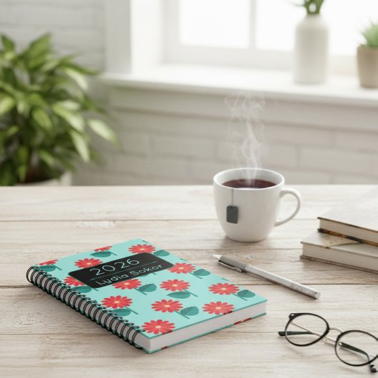 Persoonlijk 2026 bloemendagboek planner