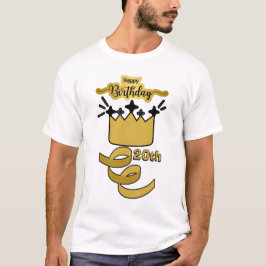 Persoonlijk 20e verjaardag kroonontwerp voor een k t-shirt