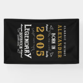 Persoonlijk 21e verjaardag Geboren in 2005 Retro-f Spandoek (Horizontaal)