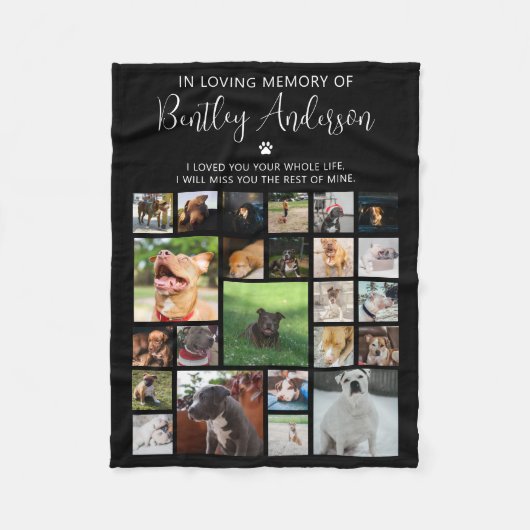 Persoonlijk 24 foto Pet Memorial Fleece Deken (Voorkant)