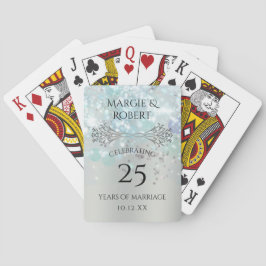 Persoonlijk 25-jarig huwelijksjubileum feestcadeau pokerkaarten