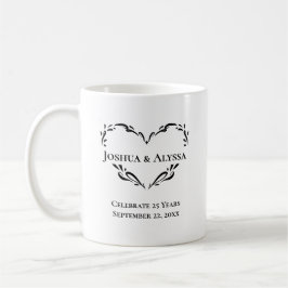 Persoonlijk 25-jarig huwelijksjubileum fotocadeau koffiemok