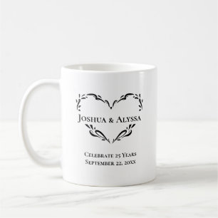 Persoonlijk 25-jarig huwelijksjubileum fotocadeau koffiemok