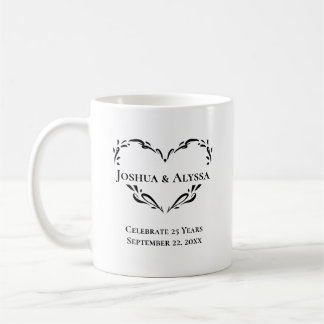Persoonlijk 25-jarig huwelijksjubileum fotocadeau koffiemok