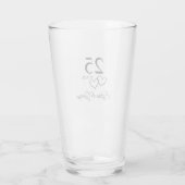 Persoonlijk 25-jarig jubileumgeschenk Stijlvol har Glas (Achterkant)
