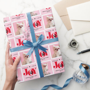 Persoonlijk 2 Foto Huisdier Hond VREUGDE Cadeaupapier