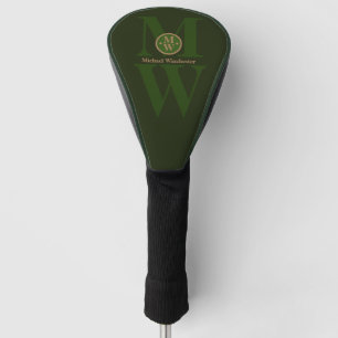 Persoonlijk 2-letter Verticaal Monogram Donkergroe Golfheadcover