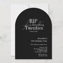 Persoonlijk 30e verjaardagsfeest RIP 20s feest