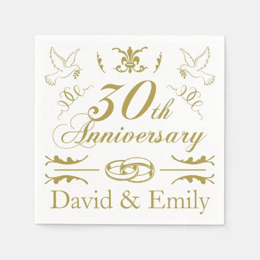 Persoonlijk 30th Wedding Jubileum Servet (Voorkant)