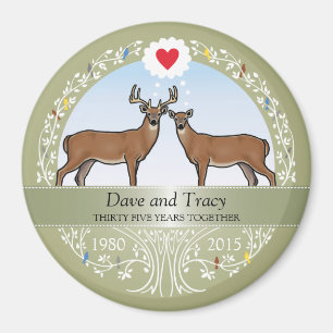 Persoonlijk 35th Wedding Jubileum, Buck & Doe Magneet