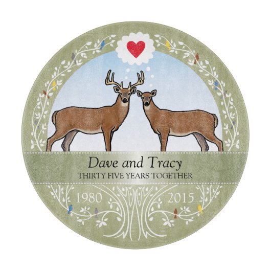 Persoonlijk 35th Wedding Jubileum, Buck & Doe Snijplank (Voorkant)
