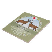 Persoonlijk 35th Wedding Jubileum, Buck & Doe Tegeltje (Zijkant)