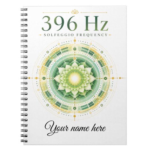 Persoonlijk 396 Hz Solfeggio Frequentie Notitieboe Notitieboek (Voorkant)