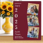 Persoonlijk 3 Foto Burgundy Afstuderen Fotoplaat