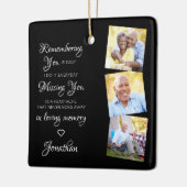 Persoonlijk 3 Fotoherdenking Memorial Keramisch Ornament (Links)
