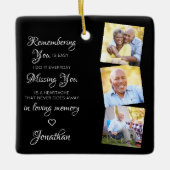 Persoonlijk 3 Fotoherdenking Memorial Keramisch Ornament (Voorkant)