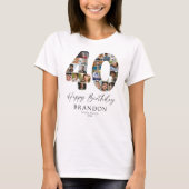 Persoonlijk 40e verjaardag foto collage T-shirt (Voorkant)