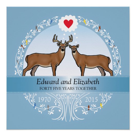 Persoonlijk 45th Wedding Jubileum, Buck & Doe Perfect Poster (Voorkant)