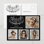 Persoonlijk 4 Foto Collage Afstuderen Hartelijk da Briefkaart (Voorkant / Achterkant)