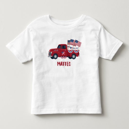 Persoonlijk 4 juli pick-uptruck T-shirt (Voorkant)