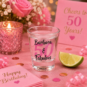 Persoonlijk 50 en Fabulous Aangepaste Roze Shot Glas