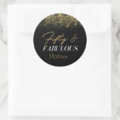 Persoonlijk 50 en Fabulous Black en Gold Ronde Sticker (Tas)