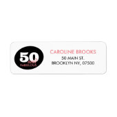 Persoonlijk 50 en Fabulous verjaardagsadres Etiket (Voorkant)