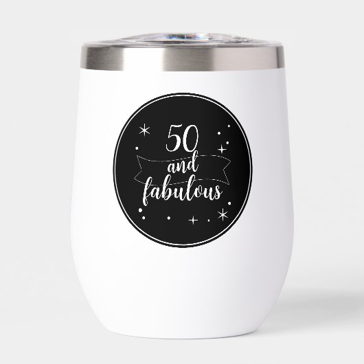Persoonlijk 50 Fabulous Zwart Wit Feest Geschenk (Voorkant)