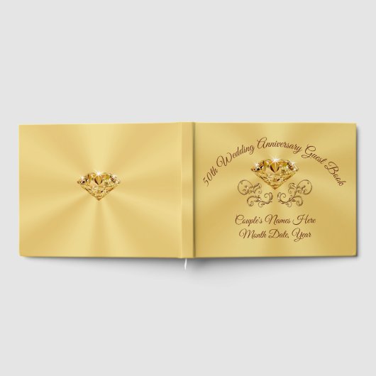 Persoonlijk 50-jarig huwelijksjubileum gastenboek (Volledig)